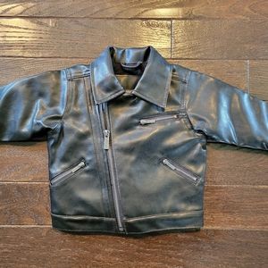 Kenneth Cole leather-look jacket, 12month, minor aging at cuff as shown